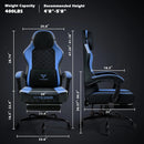 VITESSE Ergonomic Gaming Chair for Adults, 400 lbs PC Computer Chair, Racing Office Chair, Silla Gamer Height Adjustable Swivel Chair with Lumbar Vibration Support and Headrest