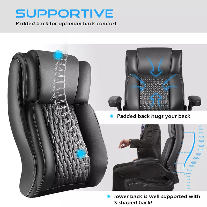 VITESSE Executive Office Chair,Big and Tall Office Chair with Flip up Armrest