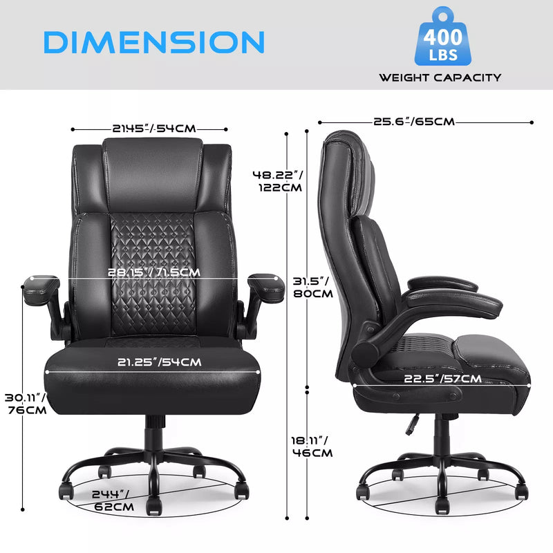 VITESSE Executive Office Chair,Big and Tall Office Chair with Flip up Armrest