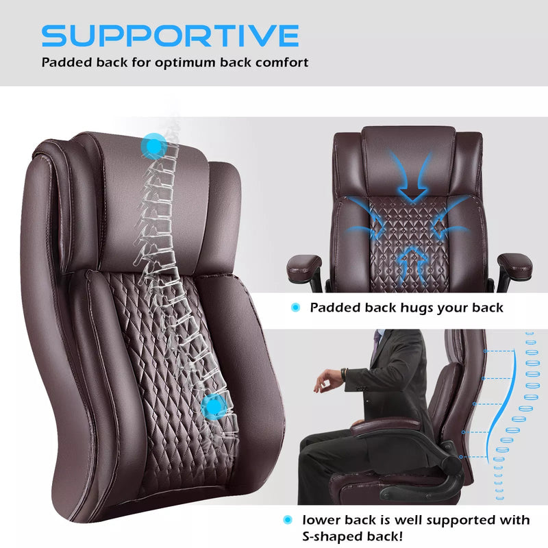 VITESSE Executive Office Chair,Big and Tall Office Chair with Flip up Armrest