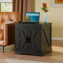 VITESSE Farmhouse End Table, 24" Large Sofa Side Table with Charging Station