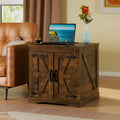 VITESSE Farmhouse End Table, 24" Large Sofa Side Table with Charging Station