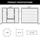 Vitesse Heavy Duty Metal Dog Playpen for Outdoor PLB01