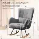 Vitesse Rocking Chair Nursery Rocker Teddy Upholstered Rocking Chair Indoor