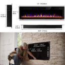 Vitesse Ultra Thin Electric Fireplace-Narrow Bezel Linear Fireplace Heater Recessed Wall Mounted, Remote and Screen Control, 8H Sleep Timer, Low Noise, 750/1500W for Living Room, Bedroom
