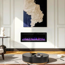 Vitesse Ultra Thin Electric Fireplace-Narrow Bezel Linear Fireplace Heater Recessed Wall Mounted, Remote and Screen Control, 8H Sleep Timer, Low Noise, 750/1500W for Living Room, Bedroom