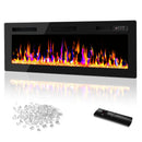 Vitesse Ultra Thin Electric Fireplace-Narrow Bezel Linear Fireplace Heater Recessed Wall Mounted, Remote and Screen Control, 8H Sleep Timer, Low Noise, 750/1500W for Living Room, Bedroom