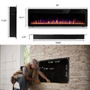 Vitesse Ultra Thin Electric Fireplace-Narrow Bezel Linear Fireplace Heater Recessed Wall Mounted, Remote and Screen Control, 8H Sleep Timer, Low Noise, 750/1500W for Living Room, Bedroom