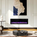 Vitesse Ultra Thin Electric Fireplace-Narrow Bezel Linear Fireplace Heater Recessed Wall Mounted, Remote and Screen Control, 8H Sleep Timer, Low Noise, 750/1500W for Living Room, Bedroom