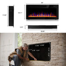Vitesse Ultra Thin Electric Fireplace-Narrow Bezel Linear Fireplace Heater Recessed Wall Mounted, Remote and Screen Control, 8H Sleep Timer, Low Noise, 750/1500W for Living Room, Bedroom