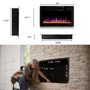 Vitesse Ultra Thin Electric Fireplace-Narrow Bezel Linear Fireplace Heater Recessed Wall Mounted, Remote and Screen Control, 8H Sleep Timer, Low Noise, 750/1500W for Living Room, Bedroom
