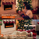 Vitesse Ultra Thin Electric Fireplace-Narrow Bezel Linear Fireplace Heater Recessed Wall Mounted, Remote and Screen Control, 8H Sleep Timer, Low Noise, 750/1500W for Living Room, Bedroom