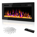 Vitesse Ultra Thin Electric Fireplace-Narrow Bezel Linear Fireplace Heater Recessed Wall Mounted, Remote and Screen Control, 8H Sleep Timer, Low Noise, 750/1500W for Living Room, Bedroom