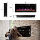 Vitesse Ultra Thin Electric Fireplace-Narrow Bezel Linear Fireplace Heater Recessed Wall Mounted, Remote and Screen Control, 8H Sleep Timer, Low Noise, 750/1500W for Living Room, Bedroom