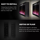 VITESSE Ultra-Thin Silence Linear Mirrored Electric Fireplace