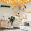 Waleaf 16 Piece Cat Wall Shelves for Indoor cats,Wall Mounted Cat Climber Set with House,Tunnel,Bridge,Steps,Scratcher,Bed