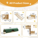 Waleaf 16 Piece Cat Wall Shelves for Indoor cats,Wall Mounted Cat Climber Set with House,Tunnel,Bridge,Steps,Scratcher,Bed