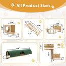 Waleaf 16 Piece Cat Wall Shelves for Indoor cats,Wall Mounted Cat Climber Set with House,Tunnel,Bridge,Steps,Scratcher,Bed