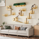 Waleaf 16 Piece Cat Wall Shelves for Indoor cats,Wall Mounted Cat Climber Set with House,Tunnel,Bridge,Steps,Scratcher,Bed