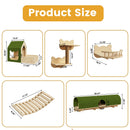Waleaf 16 Piece Cat Wall Shelves for Indoor cats,Wall Mounted Cat Climber Set with House,Tunnel,Bridge,Steps,Scratcher,Bed