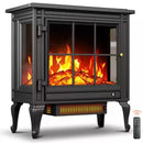 Waleaf 24" Freestanding Electric Fireplace Heater Stove with Remote Control, Adjustable 3D Flame Brightness & Tip-Over Protection, 750W/1500W Portable Indoor Space Heater for Indoor Use