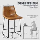 Waleaf 26 inch Bar Stools Set of 4,Counter Height Bar Stools with Back