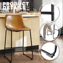 Waleaf 26 inch Bar Stools Set of 4,Counter Height Bar Stools with Back