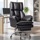 VITESSE 400lbs Executive Office Chair with Footrest, Ergonomic Leather Desk Chair with 180° Flip Armrests for Cross-Legged Sitting & 135° Reclining Back