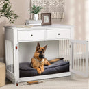 Waleaf 44 Inch Large Dog Crate Furniture, Wooden Dog Kennel End Table with Storage Drawers, Decorative Pet Cage Dog House Indoor for Dogs