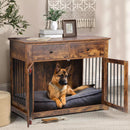 Waleaf 44 Inch Large Dog Crate Furniture, Wooden Dog Kennel End Table with Storage Drawers, Decorative Pet Cage Dog House Indoor for Dogs
