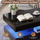 Waleaf 47.2" Large High Glossy Lift Top Coffee Table with APP LED Lights, Hidden Compartment Storage, Modern Living Room Coffee Table