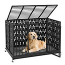 BOSSIN 48 inch Heavy Duty Indestructible Dog Crate,Chew Proof Prevent Escape ,High-anxiety Dog Kennel with Detachable Soft Cushion and Locking Wheels for Large Dogs