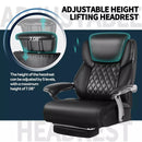 Waleaf 500lbs Big and Tall Office Chair with Adjustable Headrest for Adults, Computer Chair Home Office Desk Chair with Retractable Footrest for Home Office