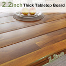 WALEAF 69" Acacia Wood Dining Table Set for 6-8 Person, Natural Stained Indoor Outdoor Kitchen Table with Iron Legs