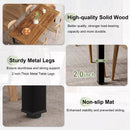 WALEAF 69" Acacia Wood Dining Table Set for 6-8 Person, Natural Stained Indoor Outdoor Kitchen Table with Iron Legs