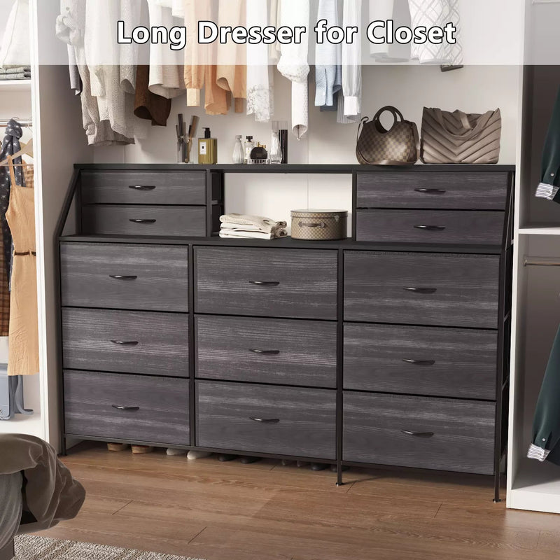 Waleaf 70" Bedroom Dresser with 13 Large Drawers, Long Dressers & Ches Waleaf 70" Bedroom Dresser with 13 Large Drawers, Long Dressers & Ches
