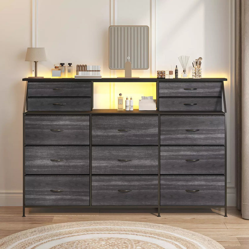 Waleaf 70" Bedroom Dresser with 13 Large Drawers, Long Dressers & Chests of Drawers for Closet