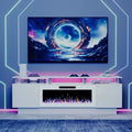 WALEAF 70 Inches Fireplace TV Stand for TVs up to 80 Inches Console