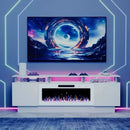 WALEAF 70 Inches Fireplace TV Stand for TVs up to 80 Inches Console