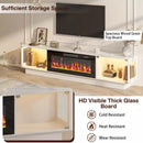 Waleaf 80" TV Stand with 36" Electric Fireplace, Mid Century Modern Entertainment Center for TVs Up to 90", LED Lights & Storage Cabinet, Living Room, Black