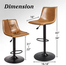 Waleaf Adjustable Swivel Bar Stools Set of 4, Counter Height Bar Stools with Back