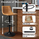 Waleaf Adjustable Swivel Bar Stools Set of 4, Counter Height Bar Stools with Back