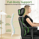 Waleaf Big and Tall Office Chair 400LBS with Adjustable Headrest & Footrest, Lumbar Support Ergonomic Gaming Chair, PU Leather Executive Desk Chair with Flip-up Armrests for Home Office