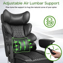 Waleaf Big and Tall Office Chair 400LBS with Adjustable Headrest & Footrest, Lumbar Support Ergonomic Gaming Chair, PU Leather Executive Desk Chair with Flip-up Armrests for Home Office