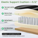 Waleaf Big and Tall Office Chair 400LBS with Adjustable Headrest & Footrest, Lumbar Support Ergonomic Gaming Chair, PU Leather Executive Desk Chair with Flip-up Armrests for Home Office