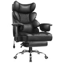 Waleaf Big and Tall Office Chair 400LBS with Adjustable Headrest & Footrest, Lumbar Support Ergonomic Gaming Chair, PU Leather Executive Desk Chair with Flip-up Armrests for Home Office