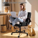 Waleaf Criss Cross Chair with Flip-Up Arms & Airbag Lumbar Support, Wide Seat Office Chair on Wheels