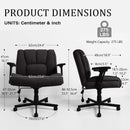 Waleaf Criss Cross Chair with Flip-Up Arms & Airbag Lumbar Support, Wide Seat Office Chair on Wheels