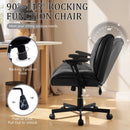 Waleaf Criss Cross Chair with Flip-Up Arms & Airbag Lumbar Support, Wide Seat Office Chair on Wheels