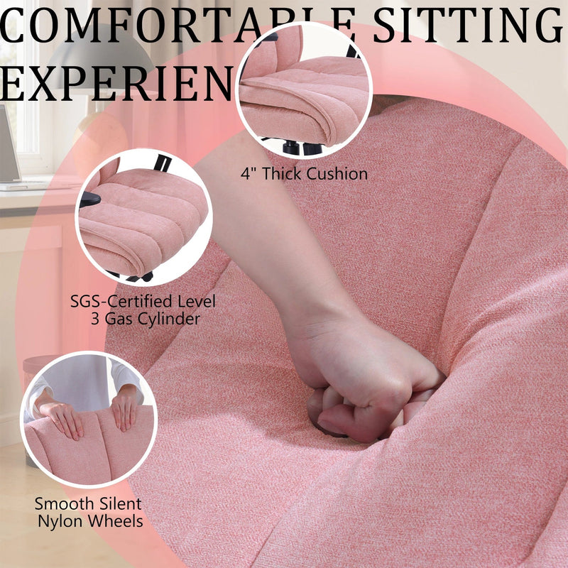 Waleaf Criss Cross Chair with Flip-Up Arms & Airbag Lumbar Support, Wide Seat Office Chair on Wheels
